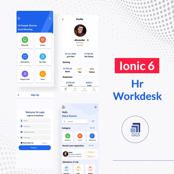 HR  Workdesk Template Ionic 6